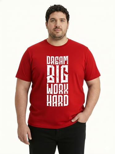 Image of Toodlegram Cotton Printed T-Shirt for Plus Size Men Round Neck Casual