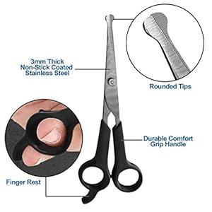 Dog grooming scissors 2 pack pet scissors cuts facial hair and body fur stainless steel with safety rounded tips for a painless smooth and clean cut safe dog clippers for grooming   cucciolini doodles