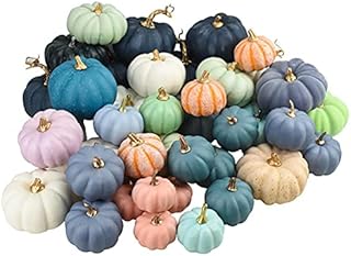 Pumpkin Decorations, 16Pcs Autumn Artificial Pumpkins Bulk Faux Harvest For Fall Wedding Thanksgiving Decor, Lifelike Pumpkin Fake Mini Foam Pumpkin Simulation Props Party Halloween Home Decor