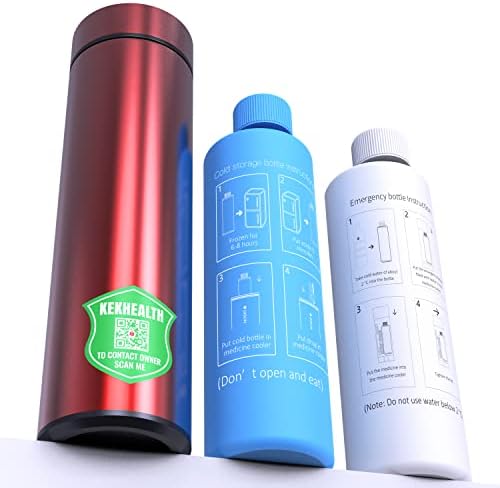 KEKHEALTH Diabetic Cooler Insulin Travel Case, Insulin Cooler, Portable Insulin Cooler Bottle 60Hrs Cooling Drug, with QR Medical Tag to Save Important Information