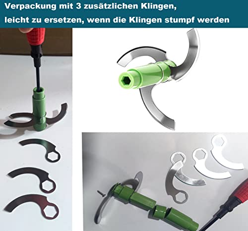 Foto von Manuelle Zerkleinerer, Manueller Lebensmittelzerkleinerer Express-Handzerkleinerer Zerkleinern und Schneiden von Obst, Gemüse, Kräutern, Zwiebeln,verpackt mit 3 zusätzlichen Klingen zum Austauschen