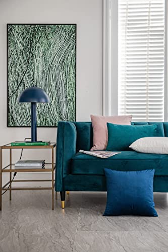 Image of Holland Velvet Rectangular Cushion Covers Pack of 2 | 12 inch x 18 inch / 30 x 46 cm, Teal Green | Soft Pillow Covers Cushion Case for Sofa Bedroom Chair Car, Home Decor