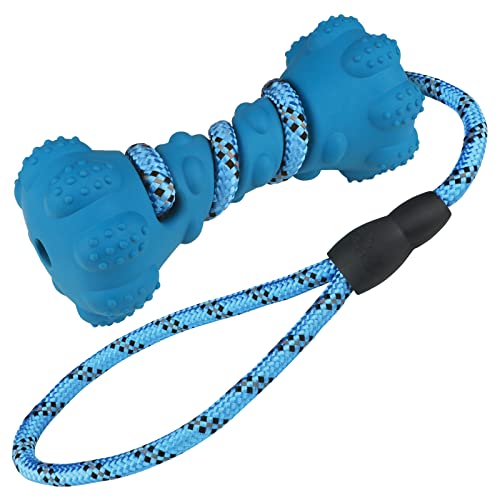 Jouets à mâcher pour Chiens Mâcheurs Agressifs Grande Durable Interactif Jouets pour Chiens Difficiles Naturel Jouets à mâcher pour Petits Moyens Grands Chiens pour l'ennui Nettoyage des Dents - Bleu Cover
