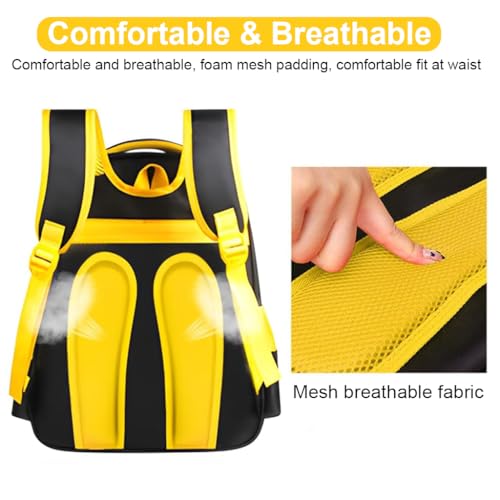 PALAY® School Kids Backpack 3D Cartoon Batman Print Hard Shell Backpack Lightweight School Backpack Padded Shoulder Strap And Lift Handle Waterproof School Backpack School Gift for Kids 6-10 Years Old - Image 6