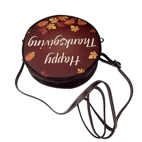 Small Crossbody Bags for Women Round Purses PU Leather Shoulder Bag with Adjustable Strap4