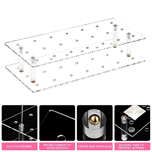 image for YestBuy Cake Pop Display Stand, 21 Hole Cake Pop Holder, 2 Pack Clear 