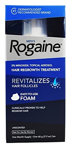 Rogaine Mens Hair Regrowth Foam 5% Unscented 1 Month Supply (Pack of 2)