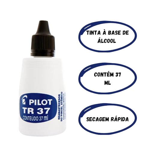 Marcador permanente pincel atômico 1100.P recarregável e rebastecedor preto Pilot