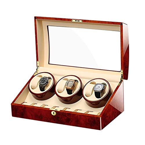 Estuche bobinador de relojes automáticos con 6+7 compartimentos acabados en madera 1