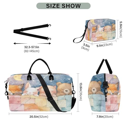 Weekender Bags Travel Duffel Gym Bag The Sleeping Baby Animal Carry on Overnight Tote Bag with Toiletry Bag for Airplane Travel Trip Gym Yoga3