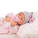 Bayer Design 93829AA My Piccolina Interactive Puppe mit Funktion, sprechend, Babypuppe bewegt den Mund, 38 cm, Schnuller, Flasche, Rosa, Grau