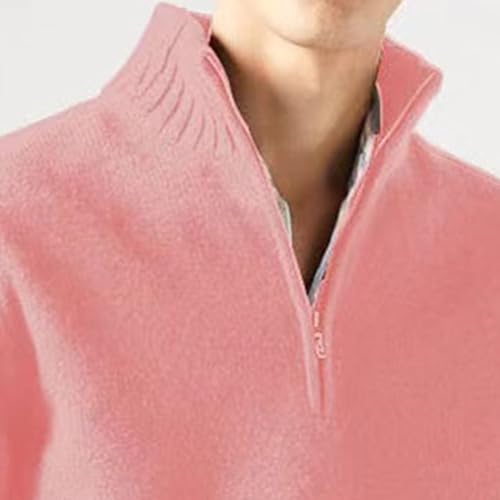 Men's Mock Neck Knit Pullover Soft Casual Slim Fit Knits Sweaters Quarter Zip Solid Male Knitted Sweater2
