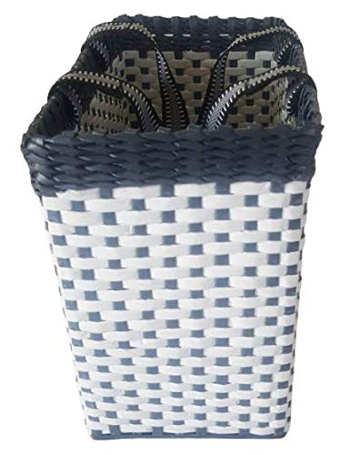 Image of Paperus, White & Grey, Large Lunch Bag for office, Picnic Basket, Carry Bag, Tiffin Basket, Eco-Friendly, Handmade, of Paper Ropes (in Inch) Height 11, Length 14, Base 7 - Rectangular