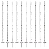 Paletti per Recinti Elettrificati 10pz, Pali in Plastica per Elettrificatori con Punta Zincata – Recinzione Elettrica per Cavalli, Pecore e Bestiame, Con Doppio Poggiapiede (105 cm)
