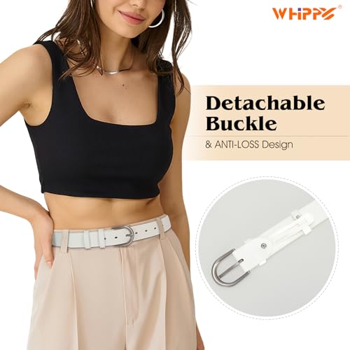 WHIPPY Women Leather Belt for Jeans Pants Dresses Fashion Ladies Western Leather Belt4