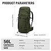Mardingtop 50l Mochila Militar Mochila Tactica mochilas de trekking con cubierta para la lluvia mochila de viaje para mochileros mochilas de senderismo (50l-Verde militar) #1