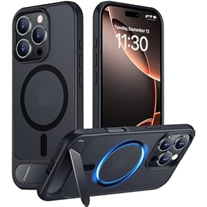 Magnetic Compatible with iPhone 16 Pro Max Case, [Built-in Invisible Kickst...