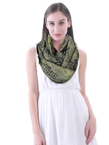 Lina & Lily Crocodile Animal Print Women's Infinity Scarf Lightweight2