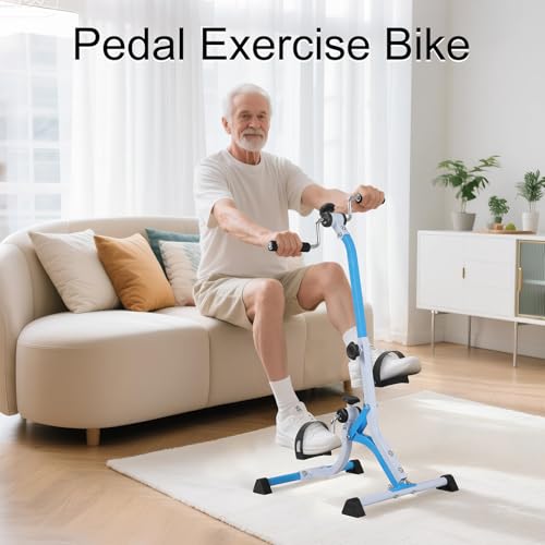 Image of Pedal Exercise Bike for Seniors - Adjustable Resistance Arm Bike, Lightweight Home Exercise Equipment for Seniors' Hands, Arms, Legs & Knees,Arm Bike for Physical Therapy