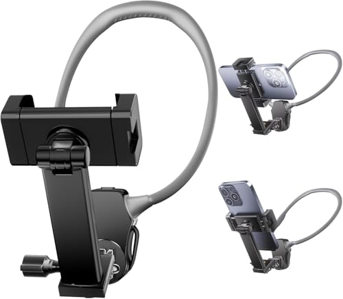 OBEST Suporte de pescoço de telefone POV/Vlog com clipe de telefone, suporte de telefone de pescoço de selfie com cinto no peito para Magsafe, suporte de telefone de pescoço para iPhone 15 14 13 Pro