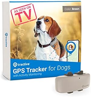 Tractive GPS Dog Tracker. Live Location With Unlimited Range. Fits all collars. As seen on TV (Brown)