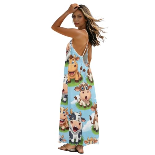 Vestido de verano para mujer largo y fresco con tirantes finos para combatir el calor