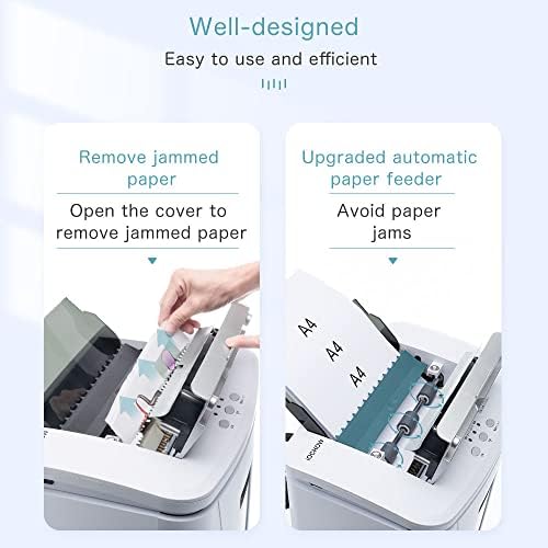 iOCHOW Auto Feed Paper Shredder: 150-Sheet Micro Cut Security Level P-4 Shreds Document & Credit Card Quiet Commercial Heavy Duty Shredder Continuous Running Time 30 Minutes with 25L Pull-out Bin