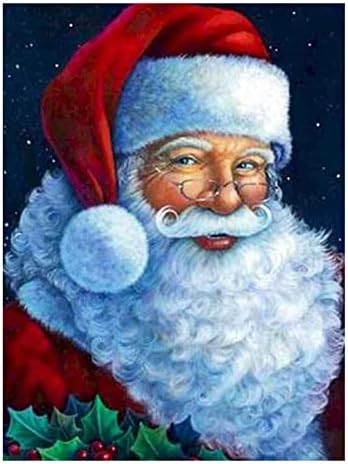 MXJSUA Christmas Diamond Painting Kit, Santa Claus Diamond Art Painting Kits for Adults Kids, Round Diamond Dots Art Painting Kits for Gift Decoration, Full Drill Diamond Painting 12x16 Inch/30x40cm