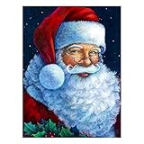 MXJSUA Christmas Diamond Painting Kit, Santa Claus Diamond Art Painting Kits for Adults Kids, Round