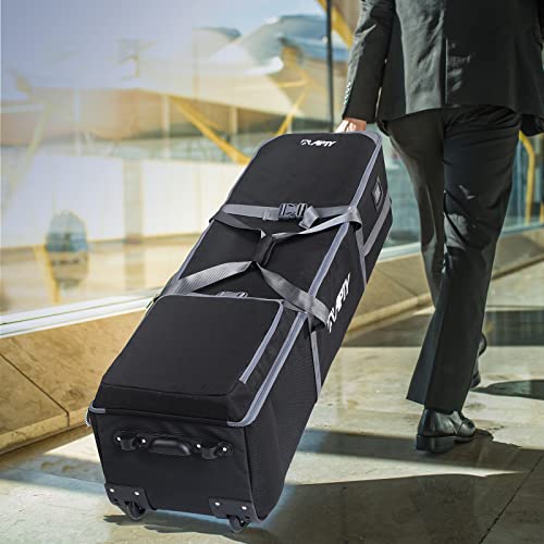 APTY Padded Golf Club Travel Bag with Wheels, 1200D Fabric Golf Luggage Case Cover for Airlines - Waterproof Coating Layer, Wear Resistant, Universal Size