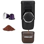 DIVINOCAFFÉ Portable Mini Espresso Machine, Compatible with Capsules and Coffee Powder, Small Travel Coffee Maker, Manually Operated, 18 Bar Pressure, Perfect for Camping