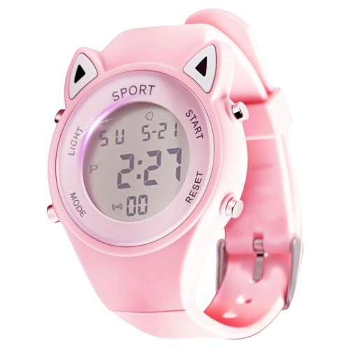 Amztour Montre Enfants Fille Montre Digitale Étanche Enfants avec Chronomètre Lumière LED Date 30M Étanche/Numérique/Bracelet Souple de 6 à 12 Ans avec...