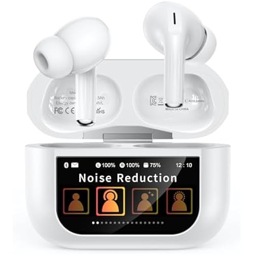 Wireless Earbuds, Smart Touchscreen Ear Buds, ANC Headphones, Bluetooth 5.4