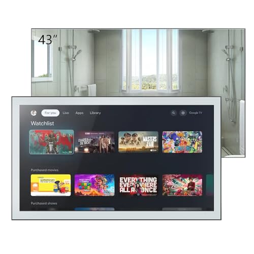 Image of elecsung 43 inches Smart Mirror for Bathroom, 4K UHD, IPX6 Waterproof, ATSC DTV Television, Voice Control with Wi-Fi & Bluetooth, 2026 Model