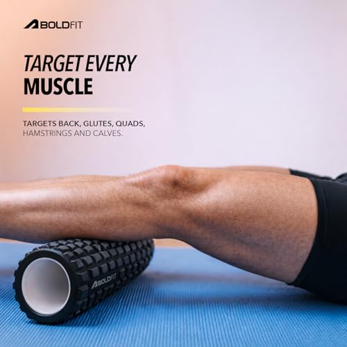 Image of Boldfit Foam Roller for Back Pain, Deep Tissue Massage and Body Pain High Density Foam Roller for Exercise in Gym, Home Back Roller for Muscle Recovery Massage Roller for Stretching - 33cm White