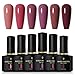 BORN PRETTY Gel Nail Polish Kit- 6 Colors Cameo Brown Gel Polish Set 10ML Nail Polish Soak Off LED Gel Nail Kit Nail Art Manicure Salon DIY at Home