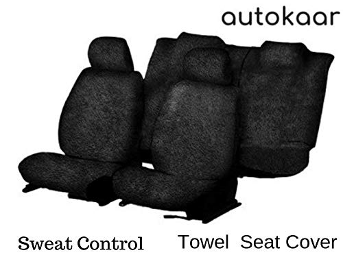 Image of autokaar Cotton Fabric Heavy Black Towel SEAT Cover for TATA Nano