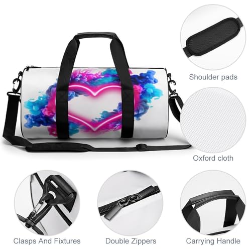 Duffel bag Coeur Néon sac de sport gym et voyage multi-usage