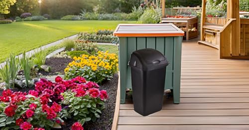 Easy Shopping® 60L 60LITRE Premium Plastic Black Swing Bin Dustbin with curved movable Lid for Home and Kitchen Rubbish Waste Solution - Image 4