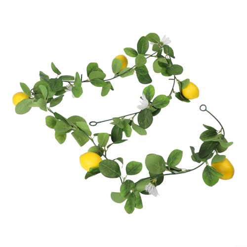 Vid decorativa de limón para uso en interiores, vegetación sintética de 200 cm de largo para tuberías de aire acondicionado, aspecto realista (B)