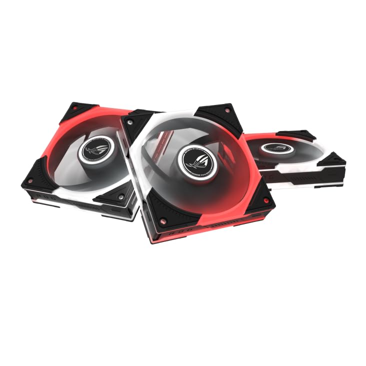 ROG Eurux GR120 ARGB Black Edition – Confezione da 3 Ventole PWM 120 mm, 2600 giri/min, Design Daisy-Chain brevettato, Effetti e Personalizzazione ARGB esclusivi, Hub Ventole incluso