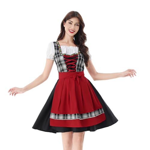 Costumes Oktoberfest pour femmes : tenues bavaroises avec robe de fête allemande et tablier