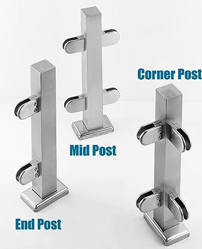 Poste de barandilla de vidrio seguro y estable para decoración moderna 3