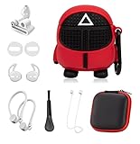 WUZUN 3D Cartoon Funda de Silicona Protector para Airpods 1/2,Lindo Juego de Accesorios Calamar para Apple AirPod 9 en 1,con Soporte para Correa de Reloj/ Ganchos para Las Orejas (Triángulo)