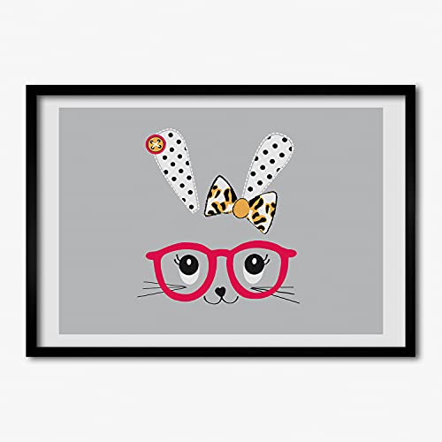 Cadre en bois de qualité Tulup lapin avec des lunettes pour peinture moderne