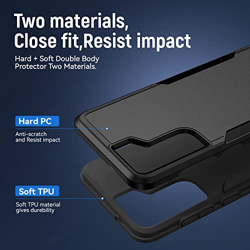Image of for Samsung Galaxy S21 Case, with HD Screen Protector [Military Grade Drop Tested] Heavy-Duty Tough Rugged Shockproof Protective Case for S21, Black