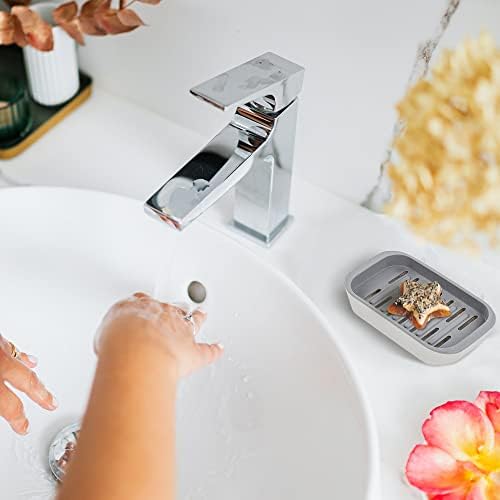 yeulluey 4Pcs Soap Dishes with Drainage, Adhesive Plastic Soap Dish Holder Wall Mounted Bar Soap Box Saver for Shower Bathroom Kitchen Keep Soap Dry