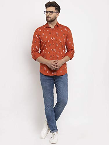 Image of Men's Cottonblend Printed Shirt White