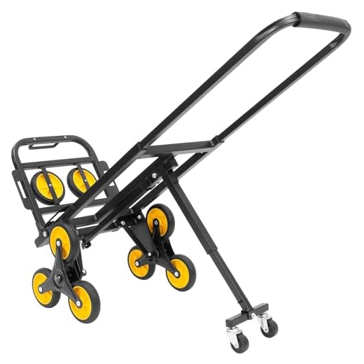 Mount-It! Stair Climbing Dolly - 3 Wheel Stair Climbing Cart | Easily Lift Heavy Items Up and Down Steps | Holds 330 Pounds and Smoothly Rolls on Variety of Surfaces - Portable Dolly for Stairs