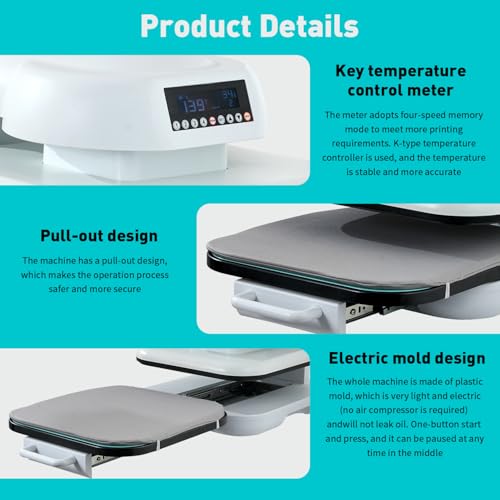 Auto Heat Press Machine para camisetas 15x15 miniatura 4